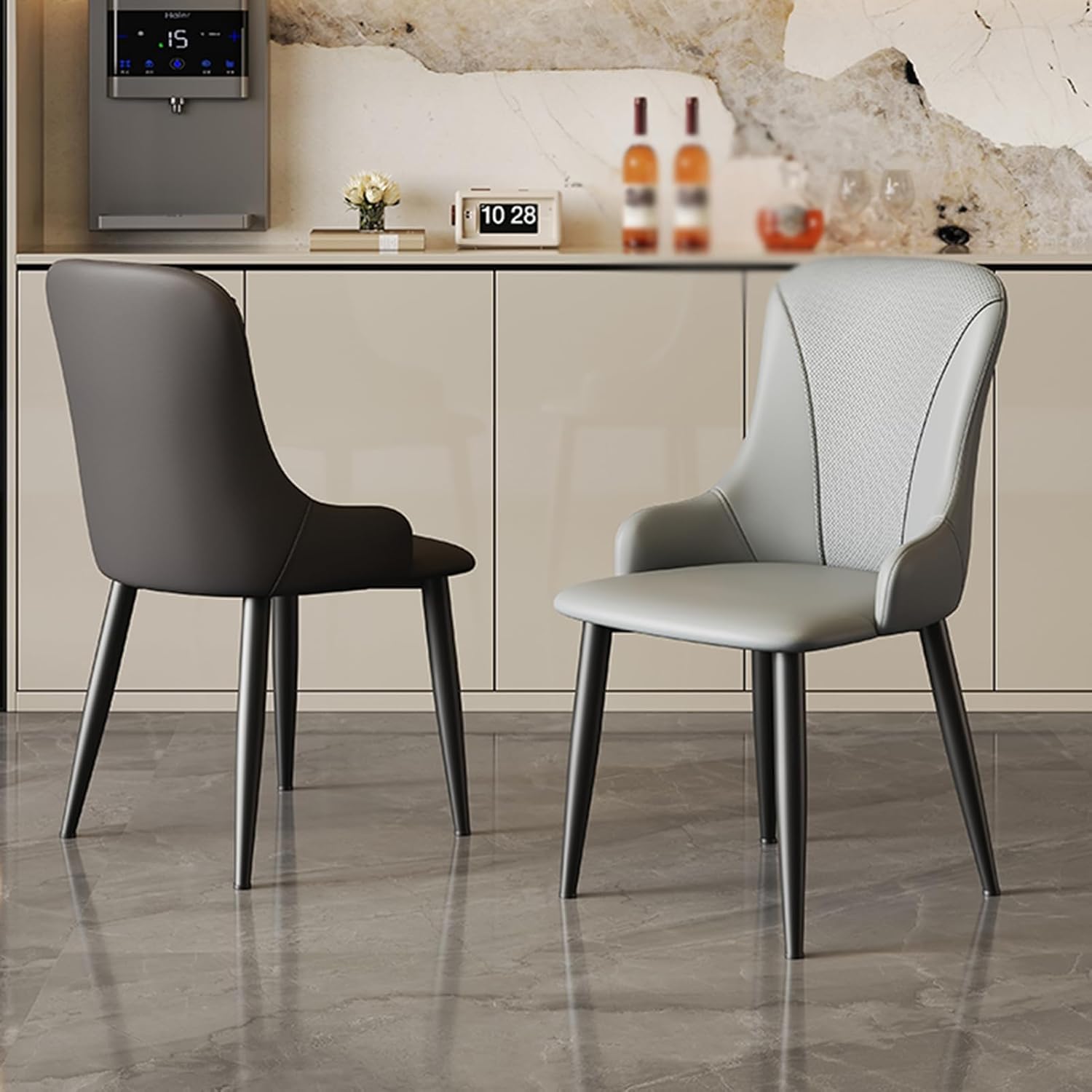 PU ライトブラウン ダイニングチェア 木製 椅子 介護チェア イス